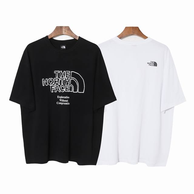 211#The North Face北面高品质短袖，260克双纱面料，现货可报，宽松版型，最大穿到220斤都行，码数Mlxlxxl，颜色：白色，黑色