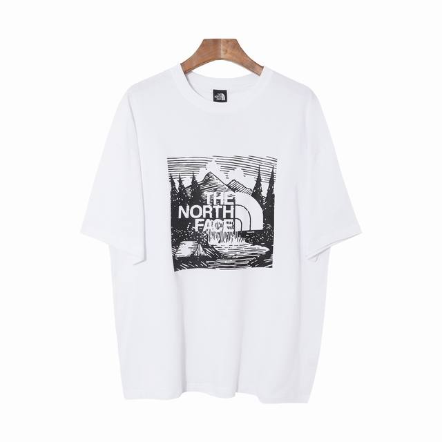 214#The North Face北面高品质短袖，260克双纱面料，现货可报，宽松版型，最大穿到220斤都行，码数Mlxlxxl，颜色：白色