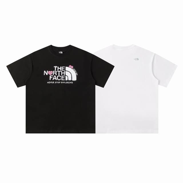 204#The North Face北面高品质短袖，260克双纱面料，现货可报，宽松版型，最大穿到220斤都行，码数Mlxlxxl，颜色：白色，黑色