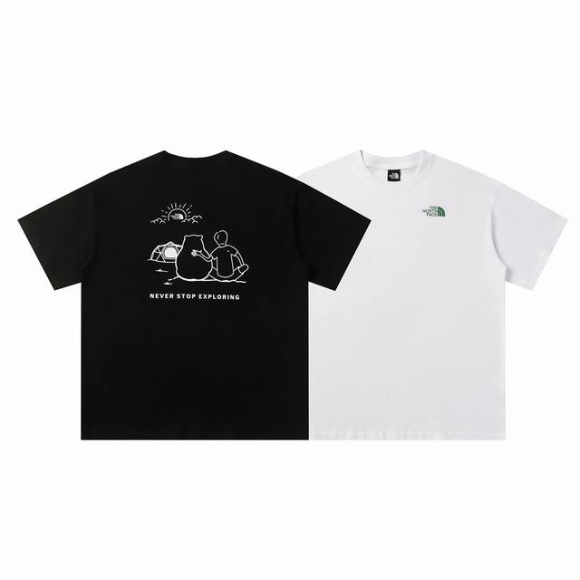 208#The North Face北面高品质短袖，260克双纱面料，现货可报，宽松版型，最大穿到220斤都行，码数Mlxlxxl，颜色：白色，黑色
