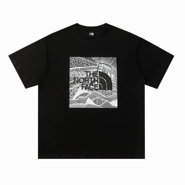 215# The North Face北面高品质短袖，260克双纱面料，现货可报，宽松版型，最大穿到220斤都行，码数Mlxlxxl，颜色：黑色