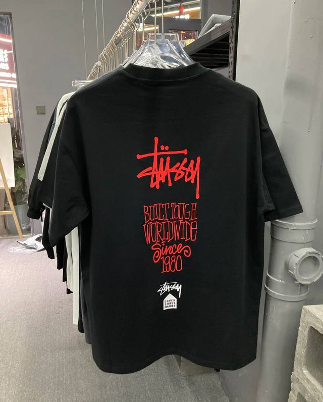 1183款斯图西Stussy印花短袖T恤 男女同款 码数Mlxlxxl 黑色，白色，灰色，藏青色