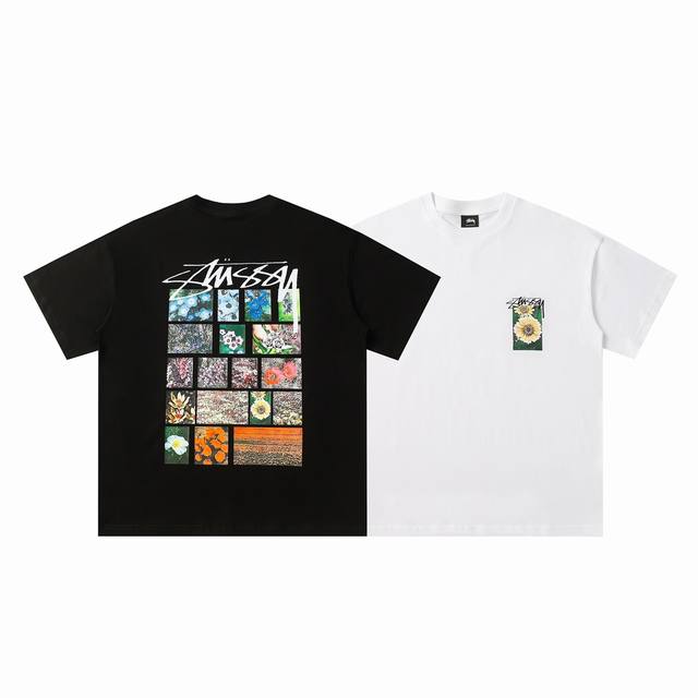 斯图西Stussy高品质短袖，260克双纱面料，现货可报，宽松版型，最大穿到220斤都行，码数Mlxlxxl，颜色：白色，黑色