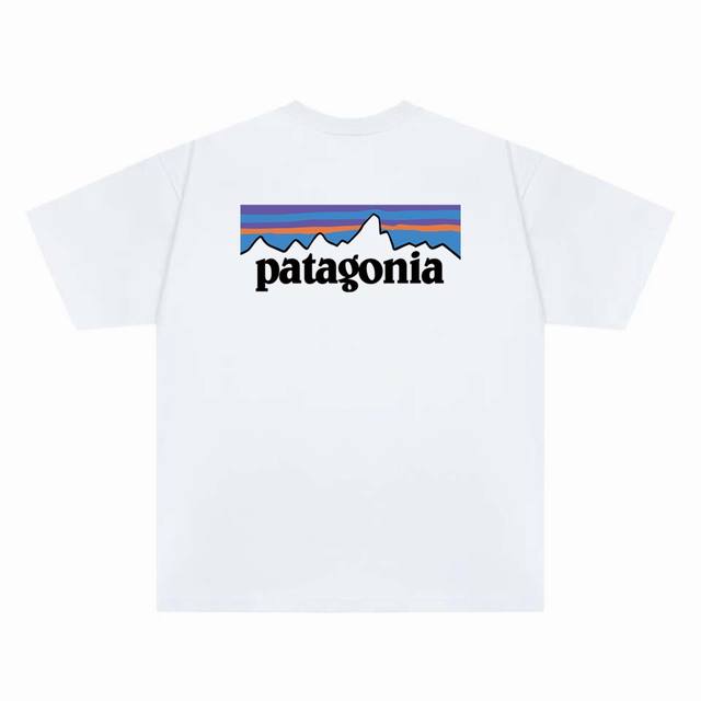 706款巴塔哥尼亚Patagonia数码直喷印花纯棉短袖T恤，260克高密面料，环保再生材料，不易开裂，舒适透气，码数：Mlxlxxl，颜色：黑色，白色，灰色，