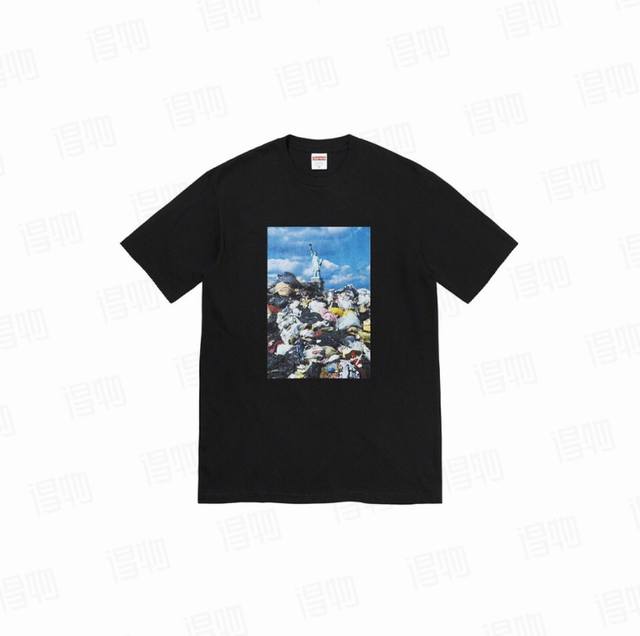 871款Supreme服装系列 秋冬系列 Fw22 Week 1 Trash Tee 风景图案印花圆领短袖合身直筒T恤 男女同款 码数Smlxl 黑色白色