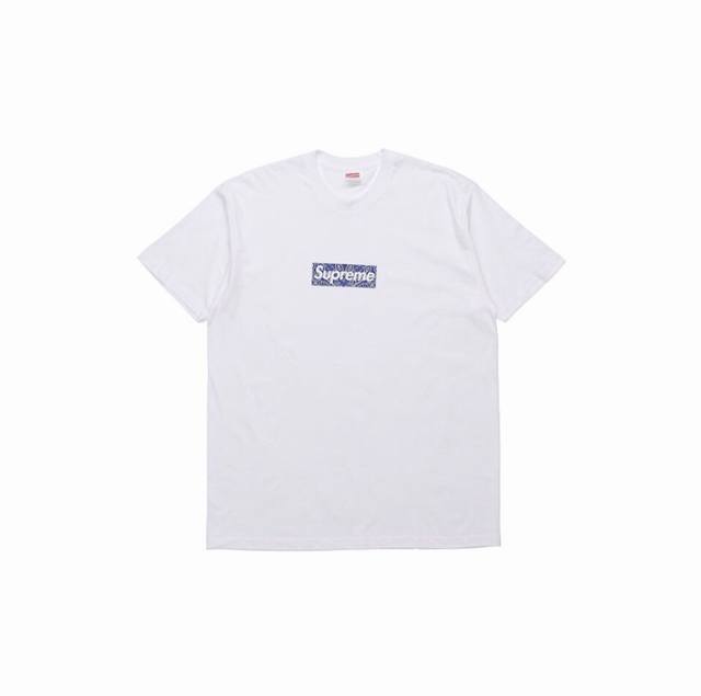 852款Supreme Week 17 Bandana Box Logo Tee 腰果花 徽标短袖T恤 男女同款 码数Smlxl 黑色白色