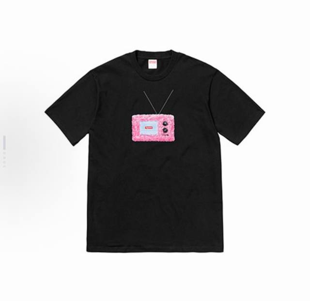8048款Supreme Ss18 Tv Tee Black 休闲短袖美式潮流T恤 男女同款 码数Smlxl 黑色白色