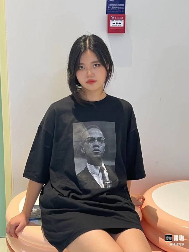8028款Supreme Ss22 Week 13 X Roy Decarava 联名款 Malcolm X Tee 马尔科姆人物照片印花短袖美式潮流T恤 男女