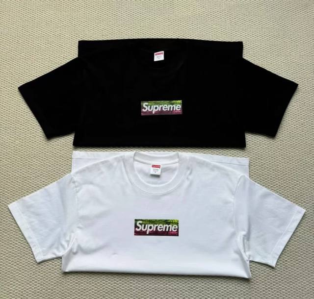 8016款Supreme Ss25 洛杉矶山火救援Box Logo短袖T恤 男女同款 码数Smlxl 黑色白色