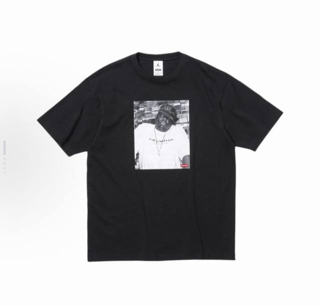 8009款Supreme Jordan 联名款 圆领休闲短袖T恤 男女同款 码数Smlxl 黑色白色
