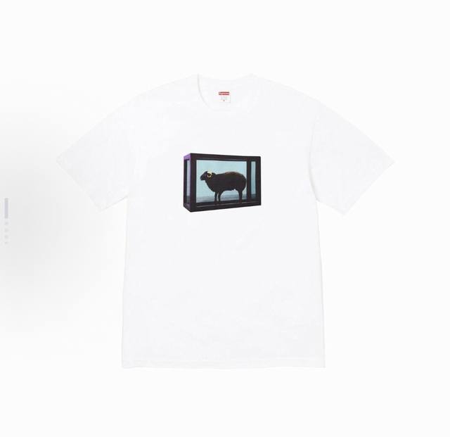 8008款Supreme X Damien Hirst 联名款 Ss25 Week1 Tee 绵羊印花图案圆领短袖T恤 男女同款 码数Smlxl 黑色白色