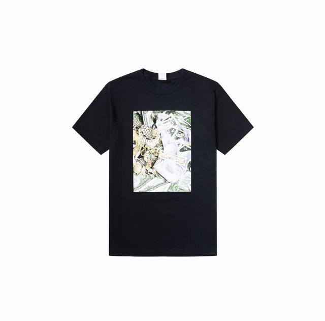 898款Supreme Ss20 Week 1 Bling Tee 金钱印花短袖T恤 男女同款 码数Smlxl 黑色白色