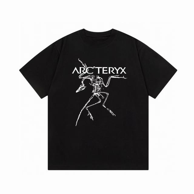 605款Arcteryx始祖鸟数码直喷印花纯棉短袖T恤，男女同款，宽松大版型，码数Mlxlxxl，颜色：黑色，白色
