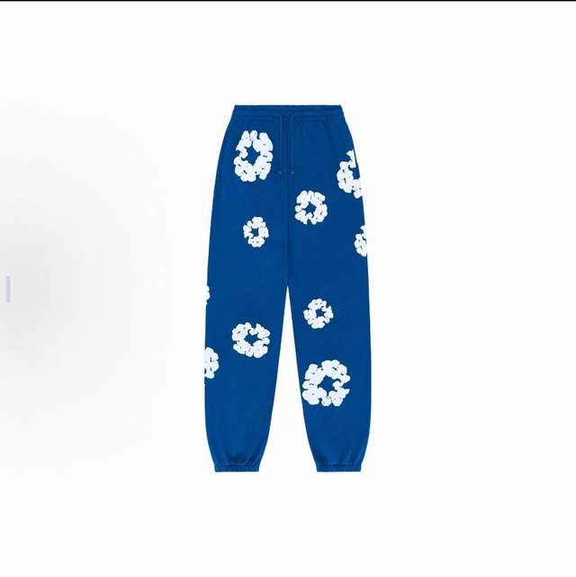 过绿X 顶级外贸版本Cactus Denim Tears Wreath Sweatpants460克重磅100%纯棉发泡卫裤男女同款 订织32支环锭纺460克，