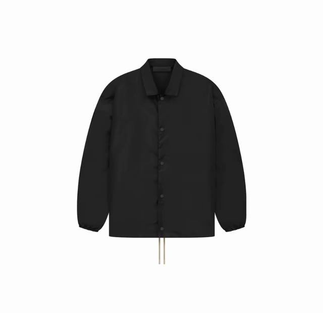 顶级版本Fear Of God Essentials The Black Collection系列 Coaches Jacket Jet Black 纯色Log