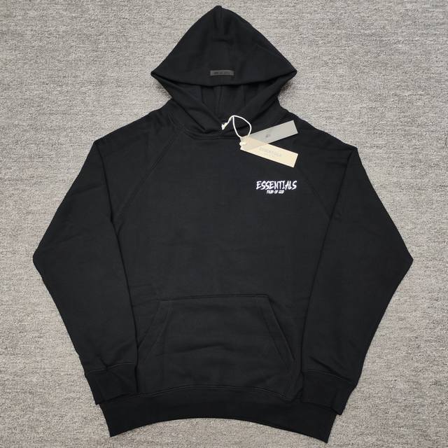 顶级版本Fog Crazy Fear Of God Essentials新款涂鸦字母潮牌加绒男女同款情侣连帽卫衣 高品面料采用高端480克面料！丝滑柔顺！不变形