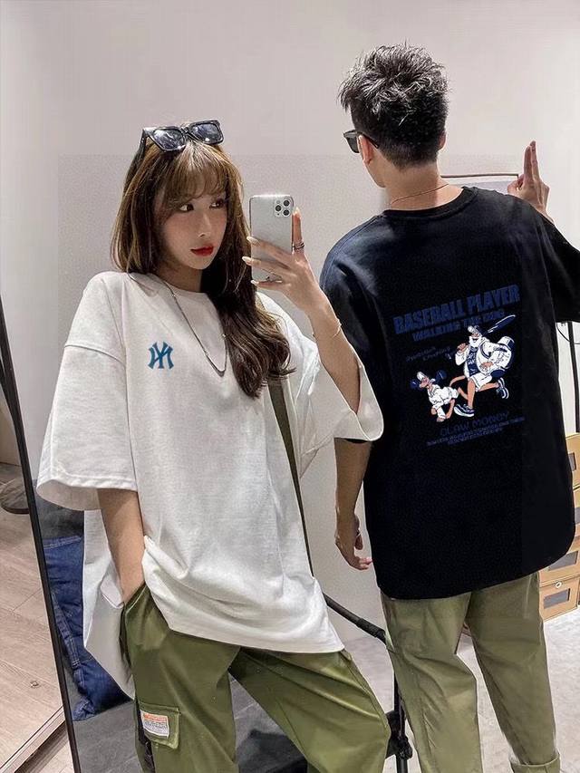 款号A277# Mlb短袖 棒球运动员官网同步在售男女同款 做细节，高品质！ 选用高品质新疆棉面料，立体感十足！具有良好的耐久性与舒适性，吸汗透气又耐穿！ 简单