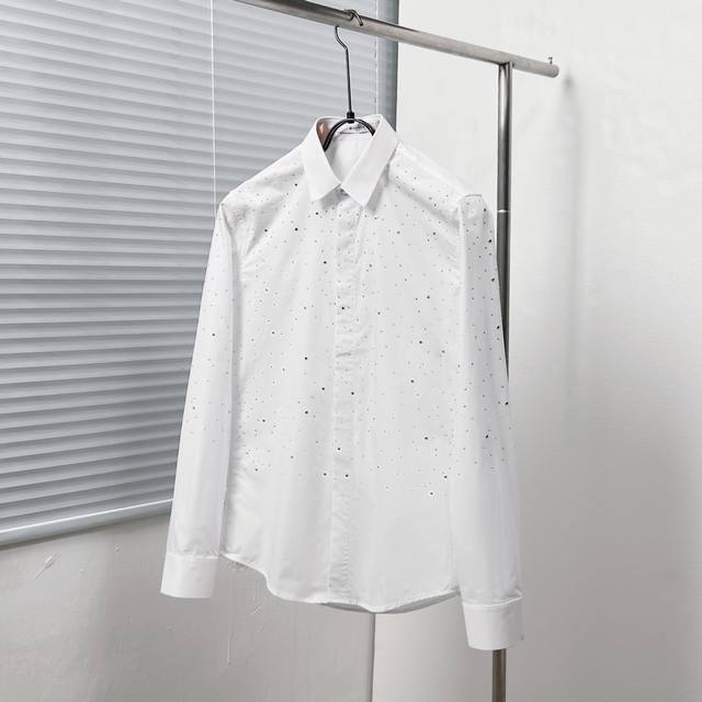 Givench* 纪梵希 满幅烫钻设计衬衫 码数：M-3Xl 颜色：黑 白