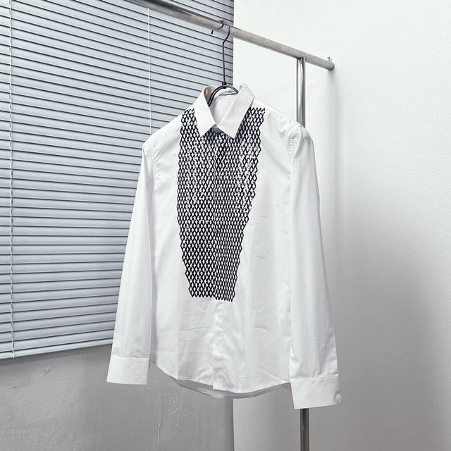 Givench* 纪梵希 前幅网状珠片衬衫 码数：M-3Xl 颜色：黑 白