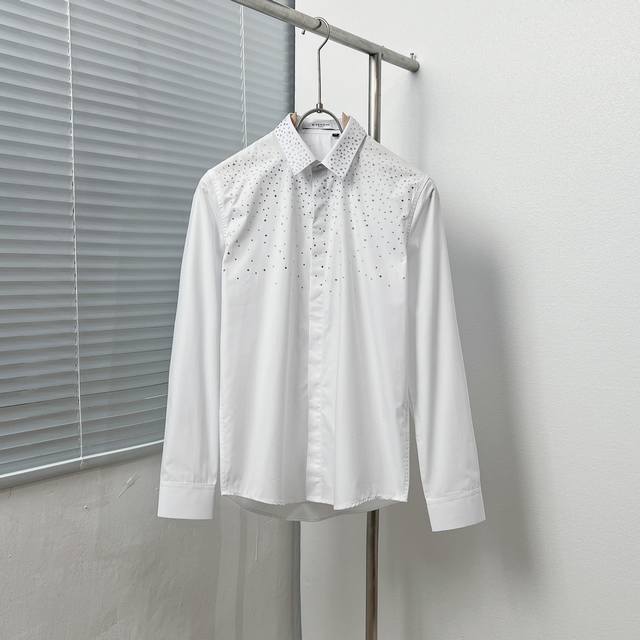 Givench* 纪梵希 渐变烫钻设计衬衫 码数：M-3Xl 颜色：黑 白