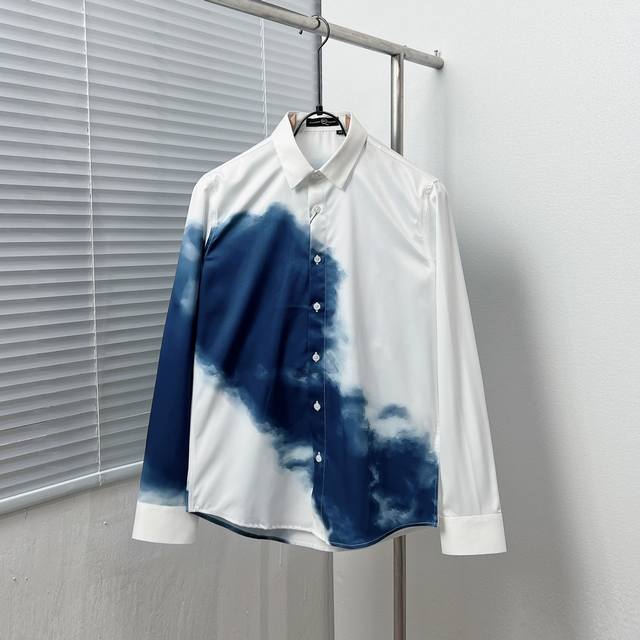 Alexander Mcquee* 亚历山大 麦昆 蓝天白云渲染对位衬衫 码数：M-3Xl