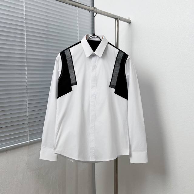Givench* 纪梵希 镂空黑白拼接设计衬衫 码数：M-3Xl