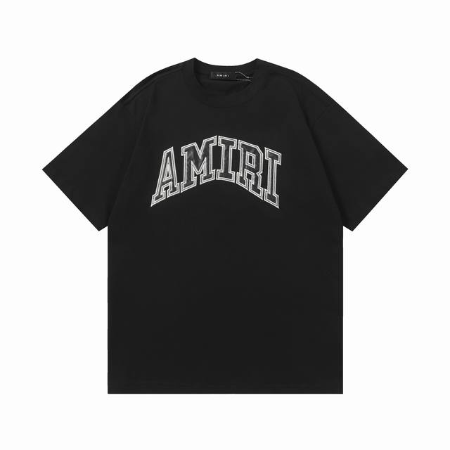 款号：T016款 Amiri 2025Ss春夏新款纯棉280G双纱纯棉面料男女同款短袖 订购原版开模 历时一个月终于出货了，简直太爱了 Amiri经典潮流将会成