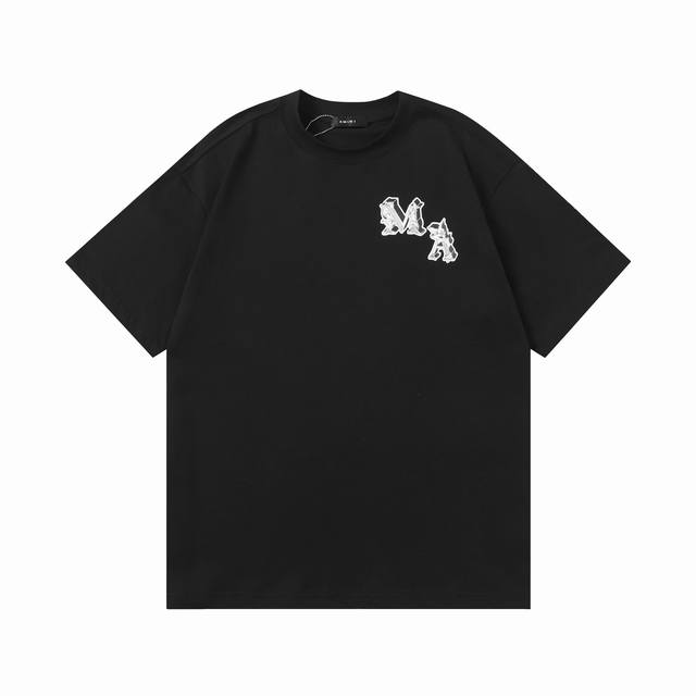 款号：T008款 Amiri 2025Ss春夏新款纯棉280G双纱纯棉面料男女同款短袖 订购原版开模 历时一个月终于出货了，简直太爱了 Amiri经典潮流将会成