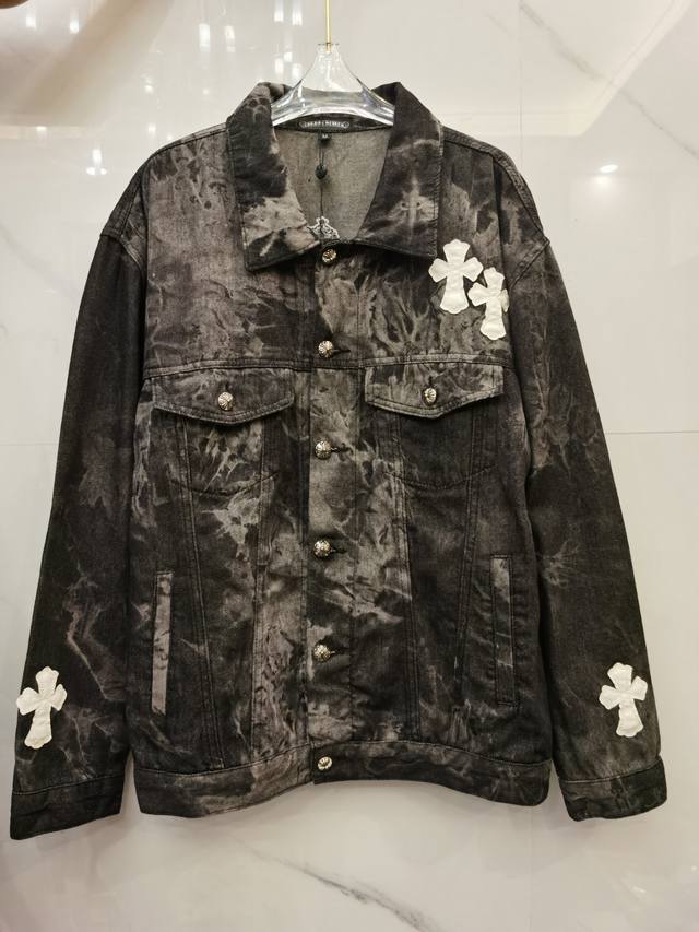 克罗心新款扎染渐变剌绣牛仔外套 款号：333 尺码：S M L Xl 偏大