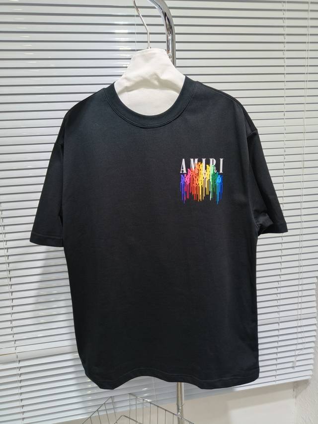 款号：T012款 Amiri 2025Ss春夏新款纯棉280G双纱纯棉面料男女同款短袖 订购原版开模 历时一个月终于出货了，简直太爱了 Amiri经典潮流将会成