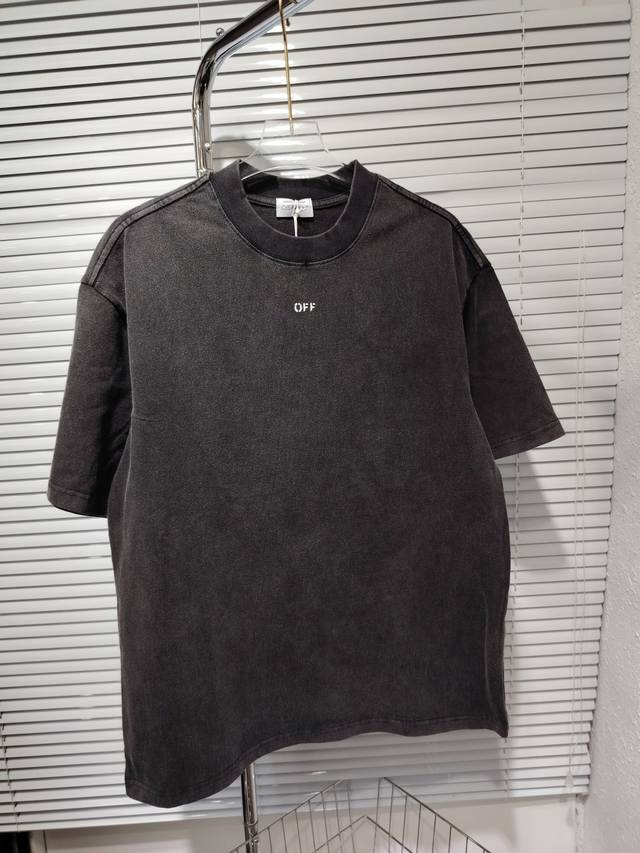 款号：K1111款 Off- White2025Ss春夏新款纯棉300G双纱做旧炒盐纯棉男女同款短袖 不需要所谓烂大街的华丽文案 主打品质 - 进口洗褪专用双纱