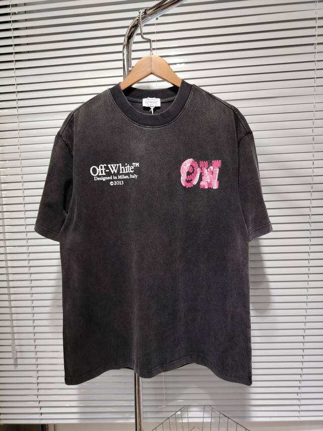 款号：K6666款 Off- White2025Ss春夏新款纯棉280G双纱纯棉男女同款短袖 不需要所谓烂大街的华丽文案 主打品质 - 进口洗褪专用双纱面料 不