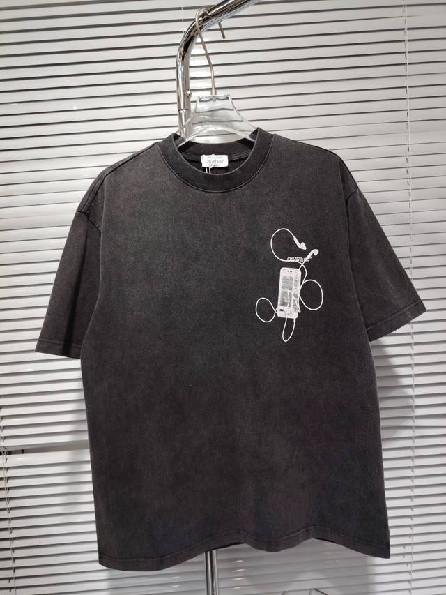 款号：K3366款 号 Off- White2025Ss春夏新款纯棉280G双纱纯棉男女同款短袖 不需要所谓烂大街的华丽文案 主打品质 - 进口洗褪专用双纱面料