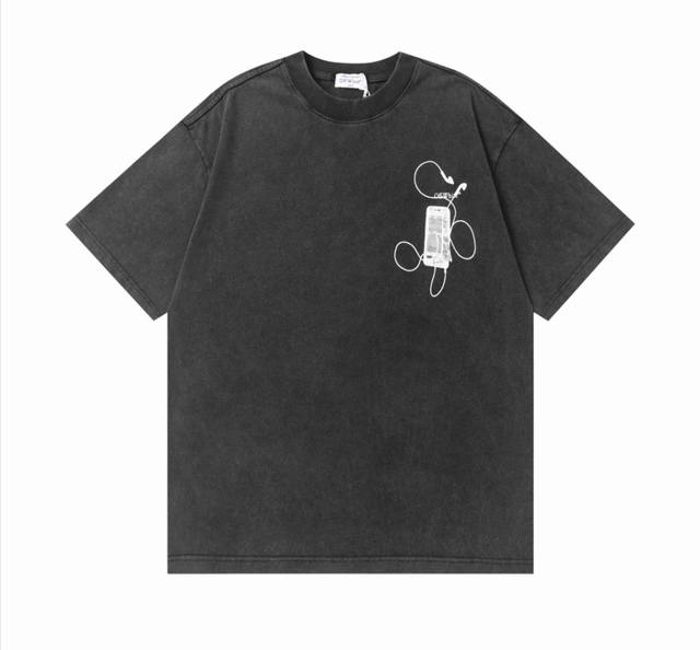 款号：K3366款 Off- White2025Ss春夏新款纯棉280G双纱纯棉男女同款短袖 不需要所谓烂大街的华丽文案 主打品质 - 进口洗褪专用双纱面料 不