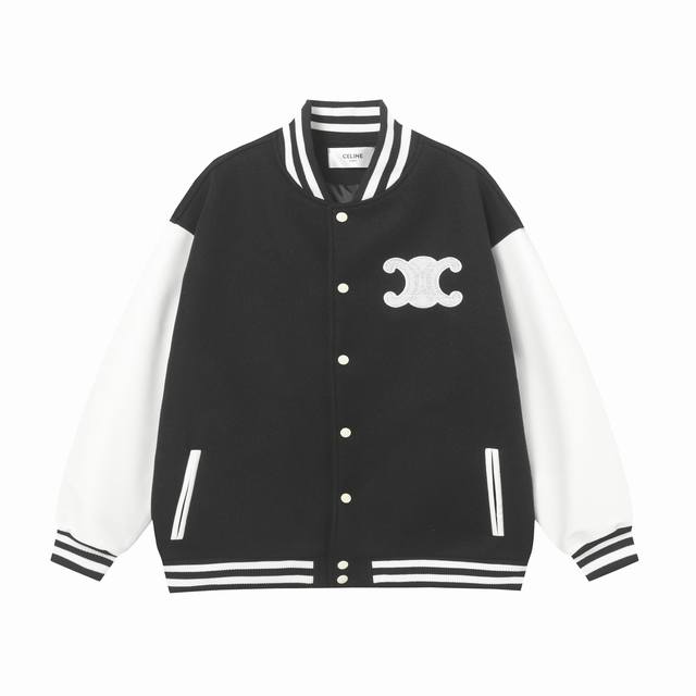 Celine 款号:C090款 尺码：S M L Xl Celine赛琳 Ss走秀款学院风棒球服外套夹克 订购原版开模 历时一个月终于出货了，简直太爱了 上身真