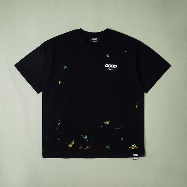 纯原配套 Goodbrand2025Ss炫彩多巴胺管轻奢时尚高级感珠绣短袖T恤Good短袖 烫图手工一颗一颗缝珠工艺 全套辅料细节 Yb内置洗衣袋 还原1比1