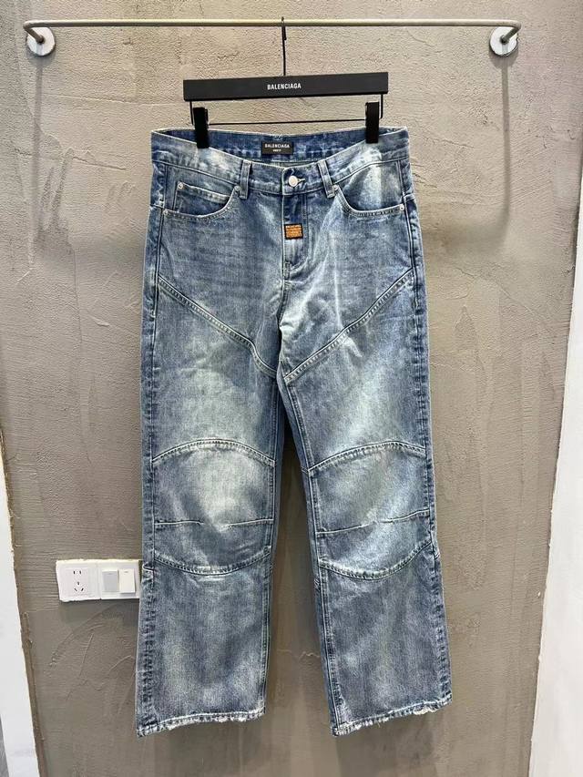 6026# 25Ss新款破坏贴标牛仔裤