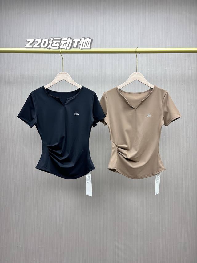 一包两件，保真正品出口订单！Alo Yoga 2025新款女士双面云感瑜伽式短袖T恤，全场景适用 通勤款运动健身T！夏天就要打造完美身材！第三代云感面料，面料添