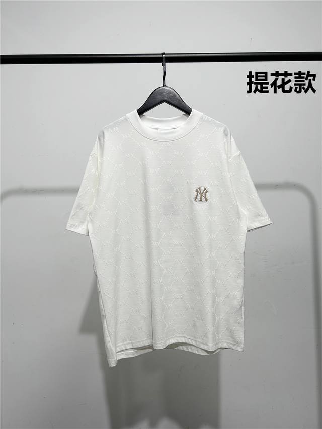 高品质！Mlb柜子新款满印提花短袖T恤！三标齐全，三联吊卡，原厂包装！通肩压条保证舒适性！高端品质2025Mlb Ny 满印提花款 情侣圆领短袖高端品质 专柜1