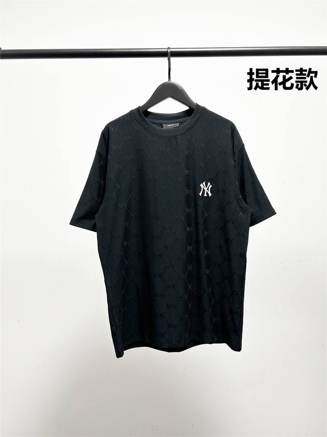高品质！Mlb柜子新款满印提花短袖T恤！三标齐全，三联吊卡，原厂包装！通肩压条保证舒适性！高端品质2025Mlb Ny 满印提花款 情侣圆领短袖高端品质 专柜1