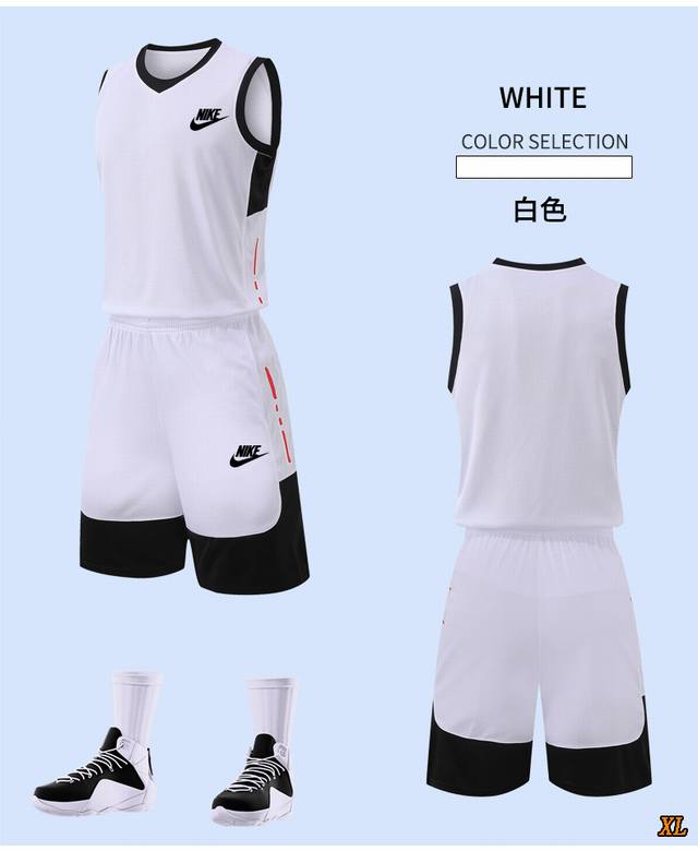 耐克 独家实拍上新夏季高品质篮球服男女同款夏季童装成人篮球服套装两件套运动服休闲服薄款速干球服无袖V领T恤+短裤，本季主打，货源充足，放心主推，高端品质，经典设