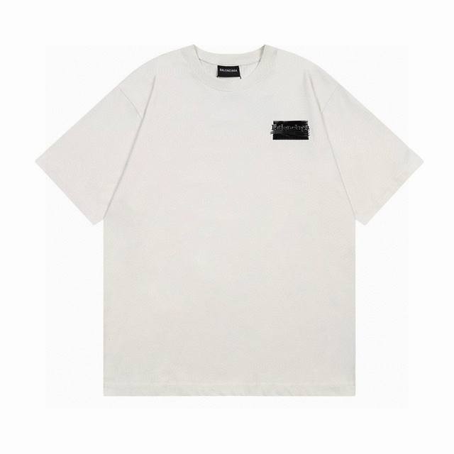 Balenciaga 巴黎世家2025 Ss 可乐刺绣黑胶带短袖T恤 本市场No.1的质量 真正天花板品质 全部原版开发注意细节图 避免被盗图商家混发 正确26