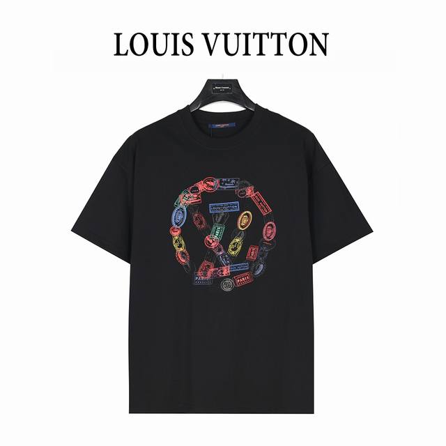 Louis Vuitton 路易威登 25Ss 链条字母Logo印花短袖T恤 面料采用高克重260G重精梳棉，定制1:1螺纹，面料舒适亲肤无异感， 制定染面料，