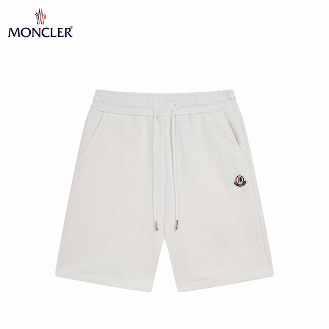 Moncler 蒙口 25Ss 贴布彩标短裤 2025短裤，纯棉360G定制面料，工艺刺绣Logo标 订制五金拉链 版型紧致立体，直条纹拼接，定制裤绳五金质感强