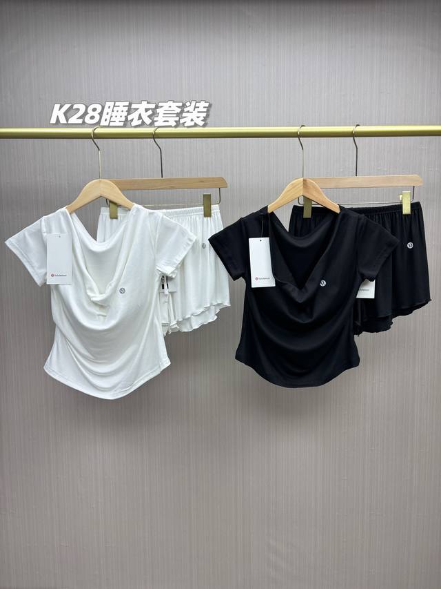 超细莫代尔，盛夏良品！Lulu2025新款超手感莫代尔睡衣套装！带胸垫纯色居家休闲女士套装，可以作为睡衣、家居服、外出跑步也非常适用，都是妥妥的好看！ 杭州贸易