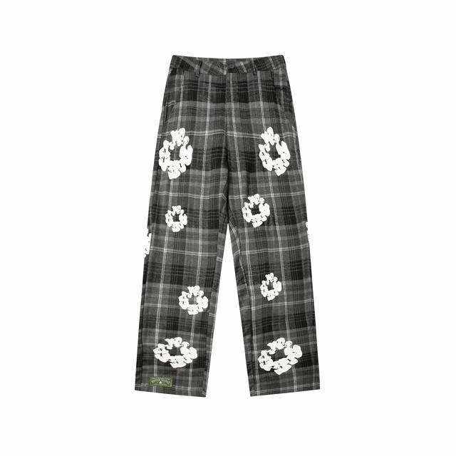 8613 Denim Tears木棉花 欧美潮牌高品质格子长袖衬衫套装 颜色 红色 灰色 黄色 码数 S-Xl