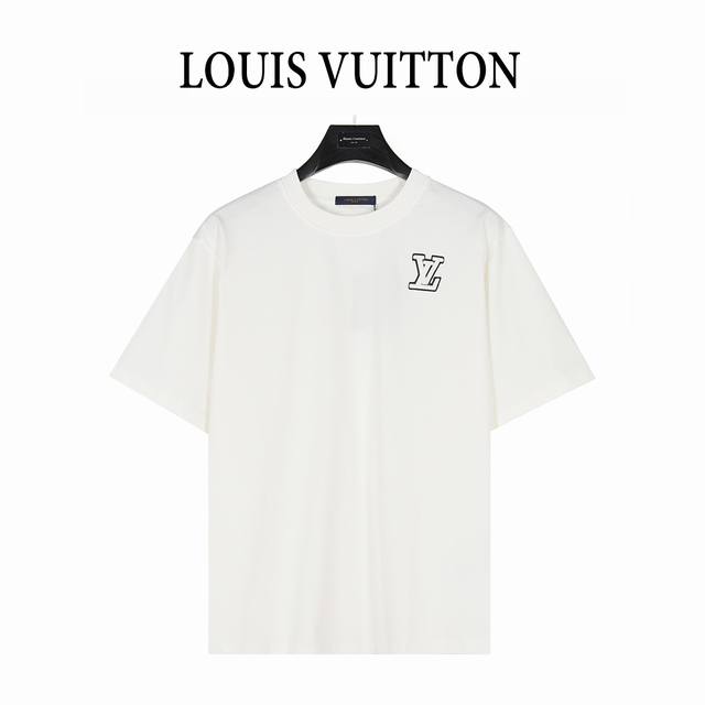 Louis Vuitton 路易威登 25Ss 胸口立体苞芯Logo刺绣短袖T恤 定织定染260克进口原版面料, 搭配32支2×0棉盖丝罗纹，同色定制色织色染高