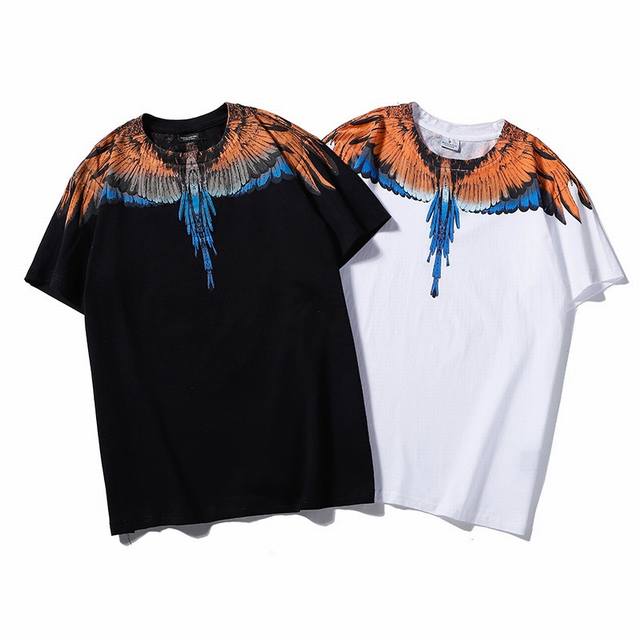 B 原创国潮高端Mb橙蓝翅膀纯棉短袖T恤 码数 M L Xl Xxl 特价80 特价不退换
