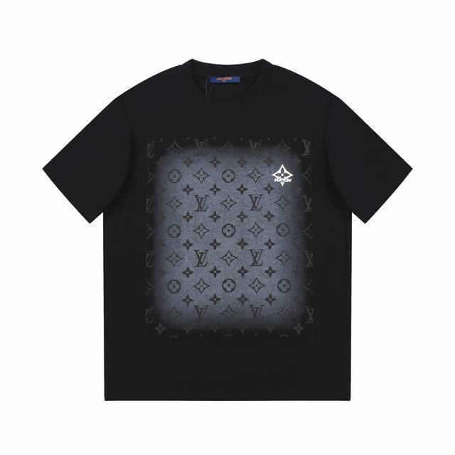 6682# Lv路易威登Louis Vuitton 驴家1V 经典渐变满印图案圆领半袖T恤短袖 男女同款 情侣款 宽松版型 最高版本 原版面料 高版本 高品质