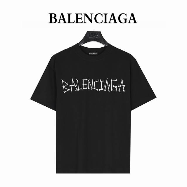 Balenciaga 巴黎世家 25Ss 几何Logo双B数字植绒短袖T恤 定织定染260G纯棉双纱紧密棉进口原版面料+2X2配套螺纹, 其基础款单品属于巴黎的